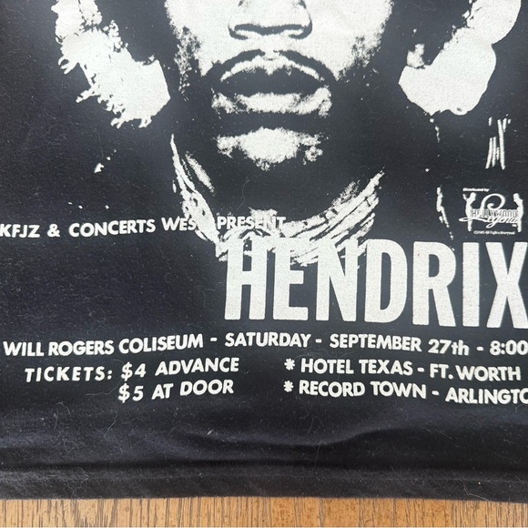 Rare Vintage 1985 Jimi Hendrix Concert Promo Tee Hollywood Legends Small - Picture 2 of 6